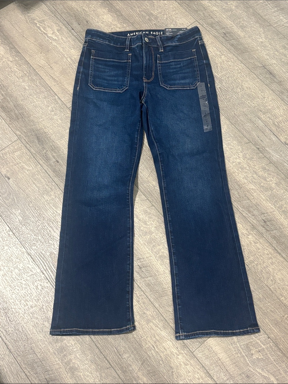 American Eagle Outfitters Dark Blue Wide-Leg Jeans